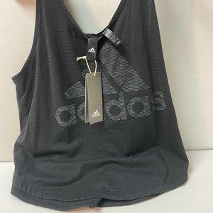 Adidas reverse style loose fit crop tank top